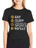 Eat Sleep Sports Repeat Mens Graphic Tee