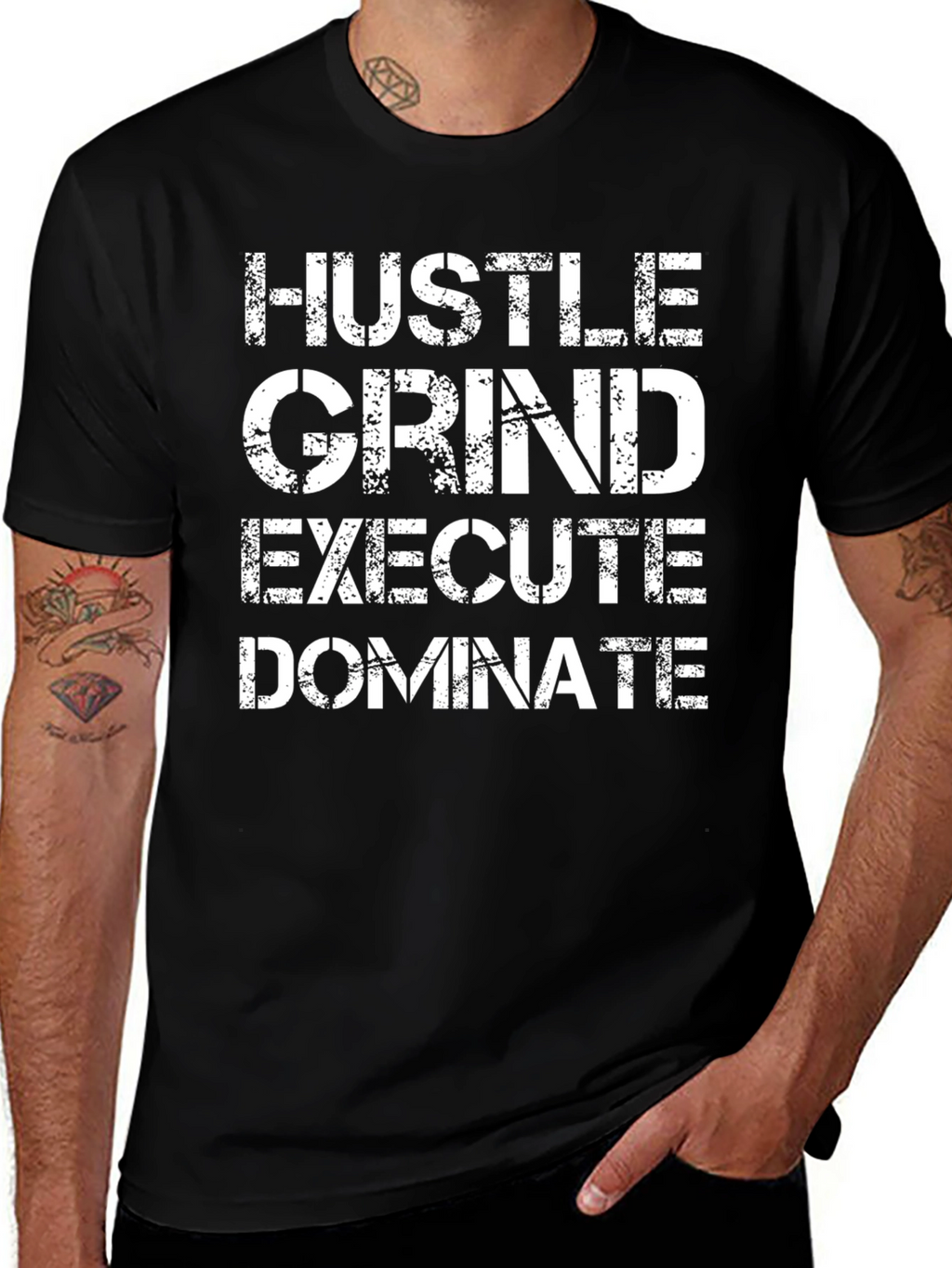 Hustle Grind Execute Dominate Graphic T-Shirt