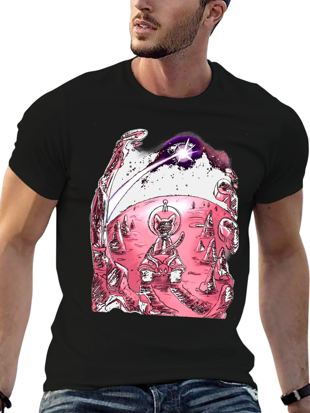 Space Cat T-Shirt - Unique Graphic Tee