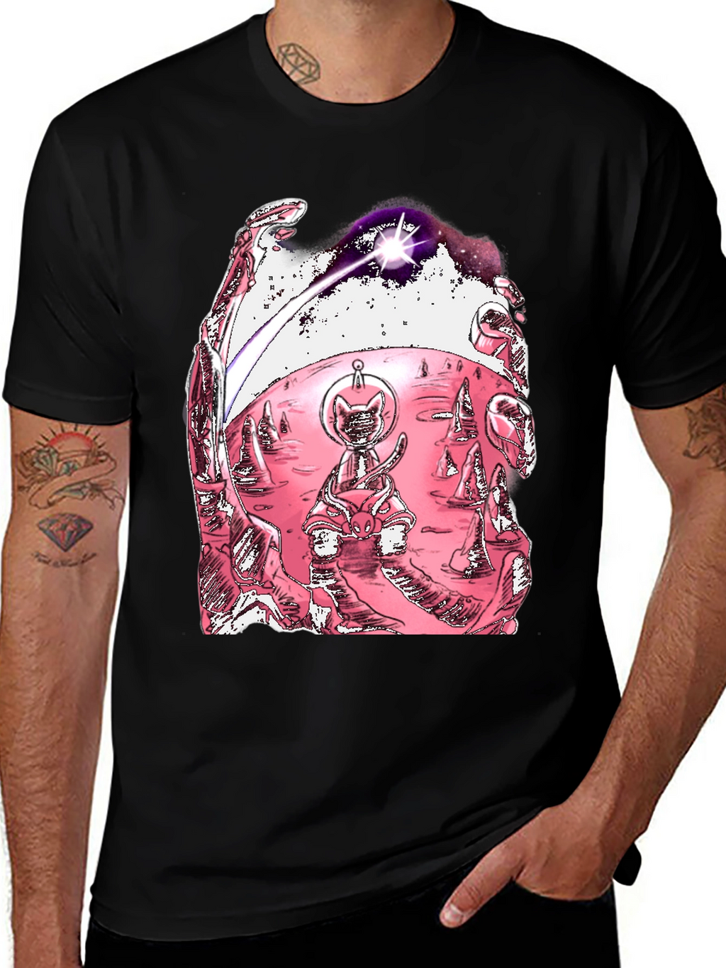 Space Cat T-Shirt - Unique Graphic Tee