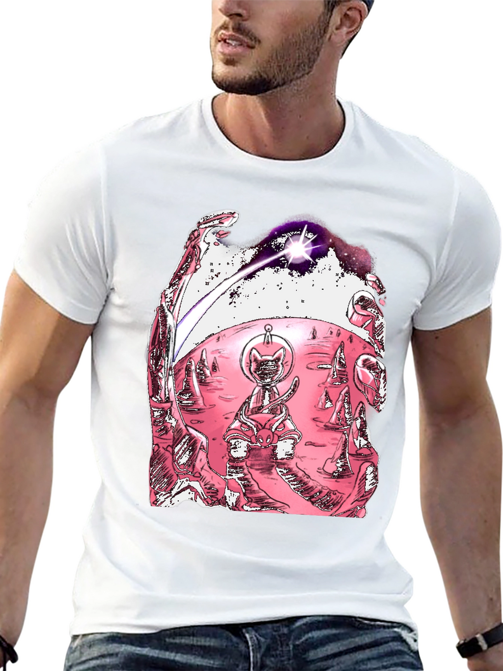 Space Cat T-Shirt - Unique Graphic Tee