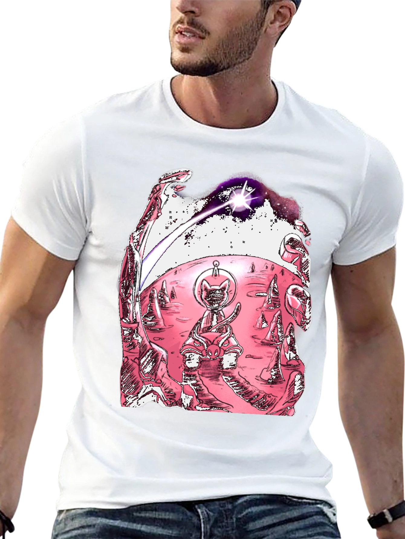 Space Cat T-Shirt - Unique Graphic Tee