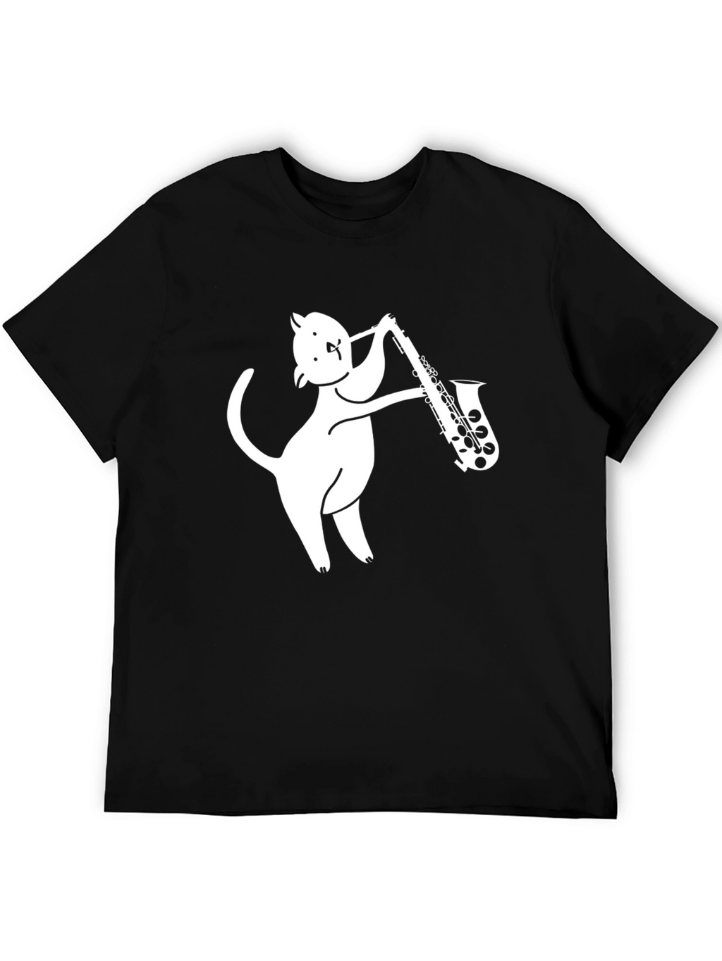 Cat Saxophone Player Graphic Tee - Cool & Unique