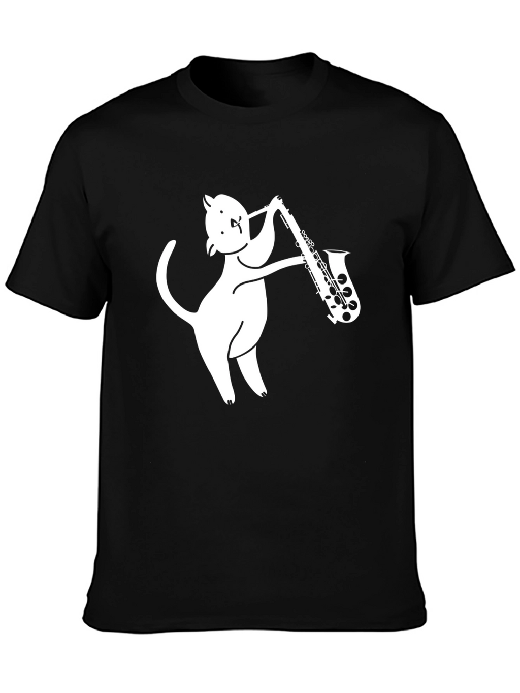 Cat Saxophone Player Graphic Tee - Cool & Unique