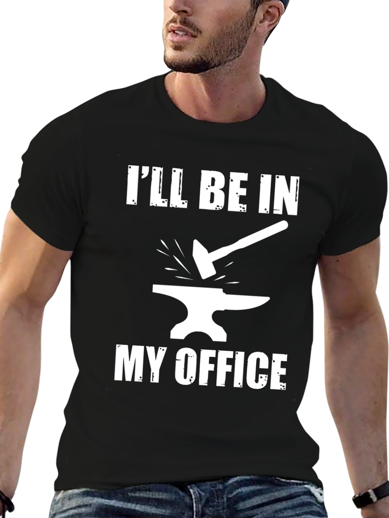 Blacksmith Office T-Shirt - Hammer and Anvil Design