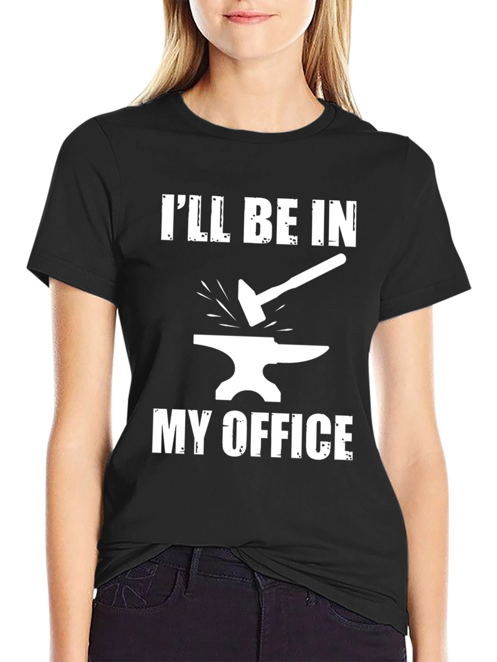 Blacksmith Office T-Shirt - Hammer and Anvil Design