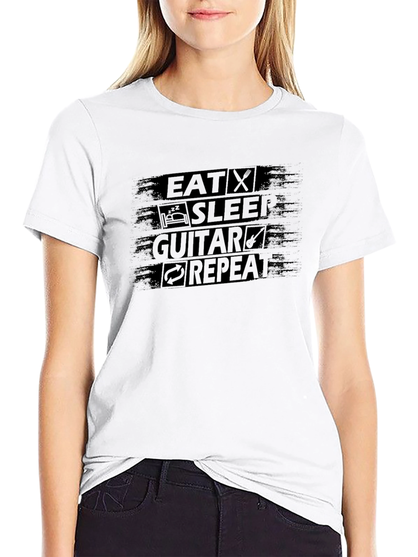 Eat Sleep Guitar Repeat Graphic Tee