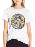Stained Glass Dog Breed Graphic Tee - Black