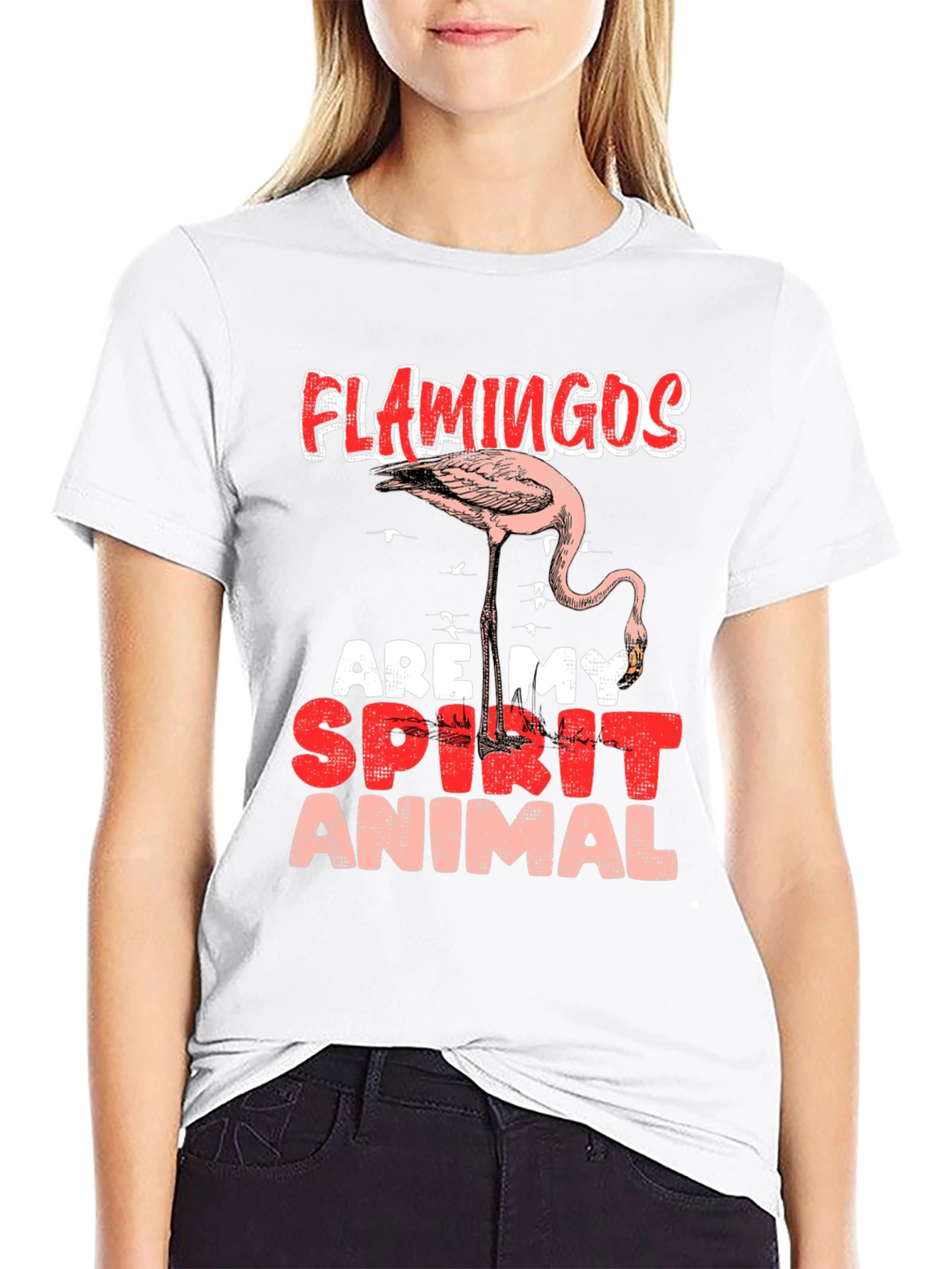Flamingo Spirit Animal Graphic Tee - Casual Comfort