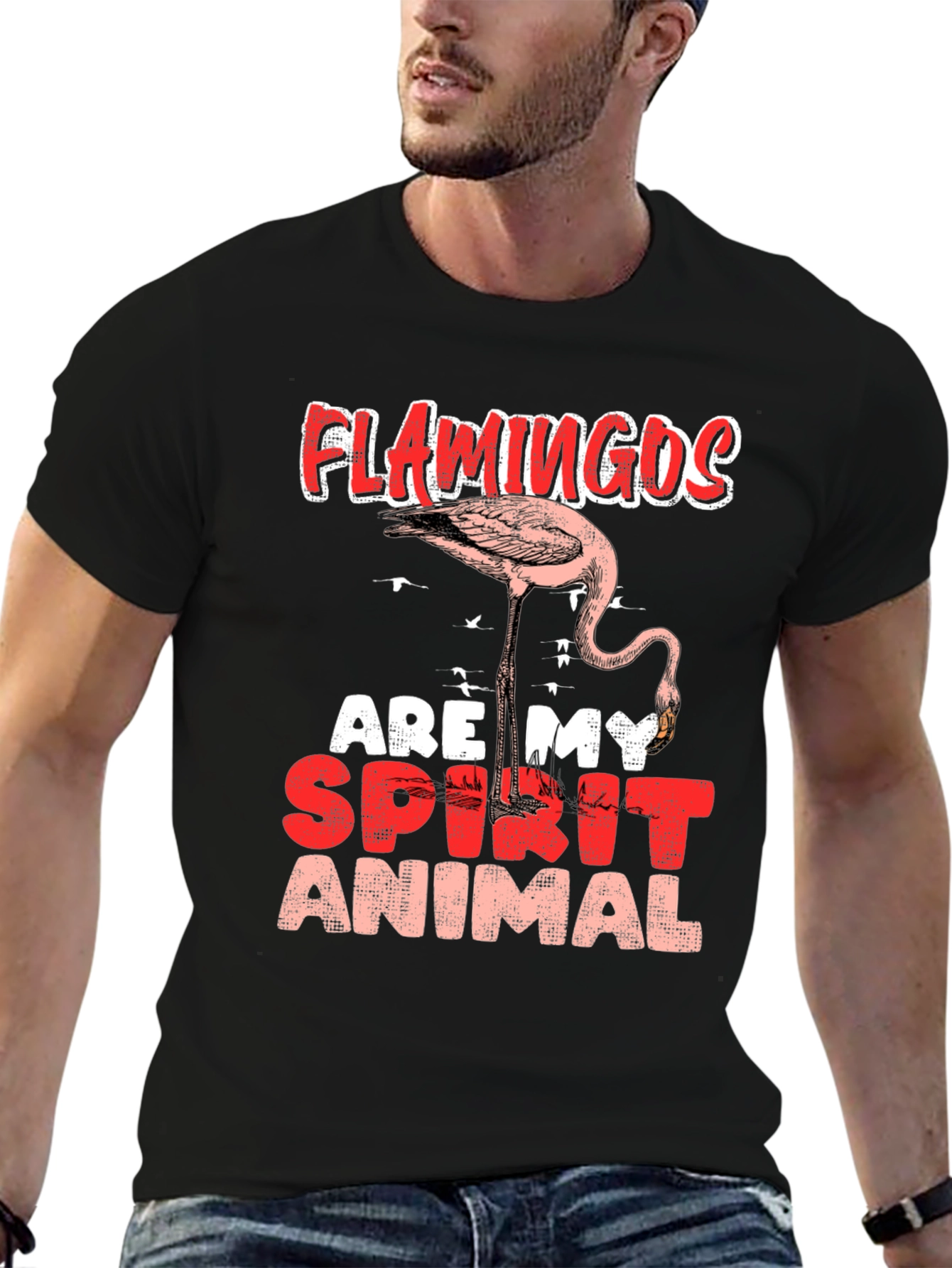 Flamingo Spirit Animal Graphic Tee - Casual Comfort