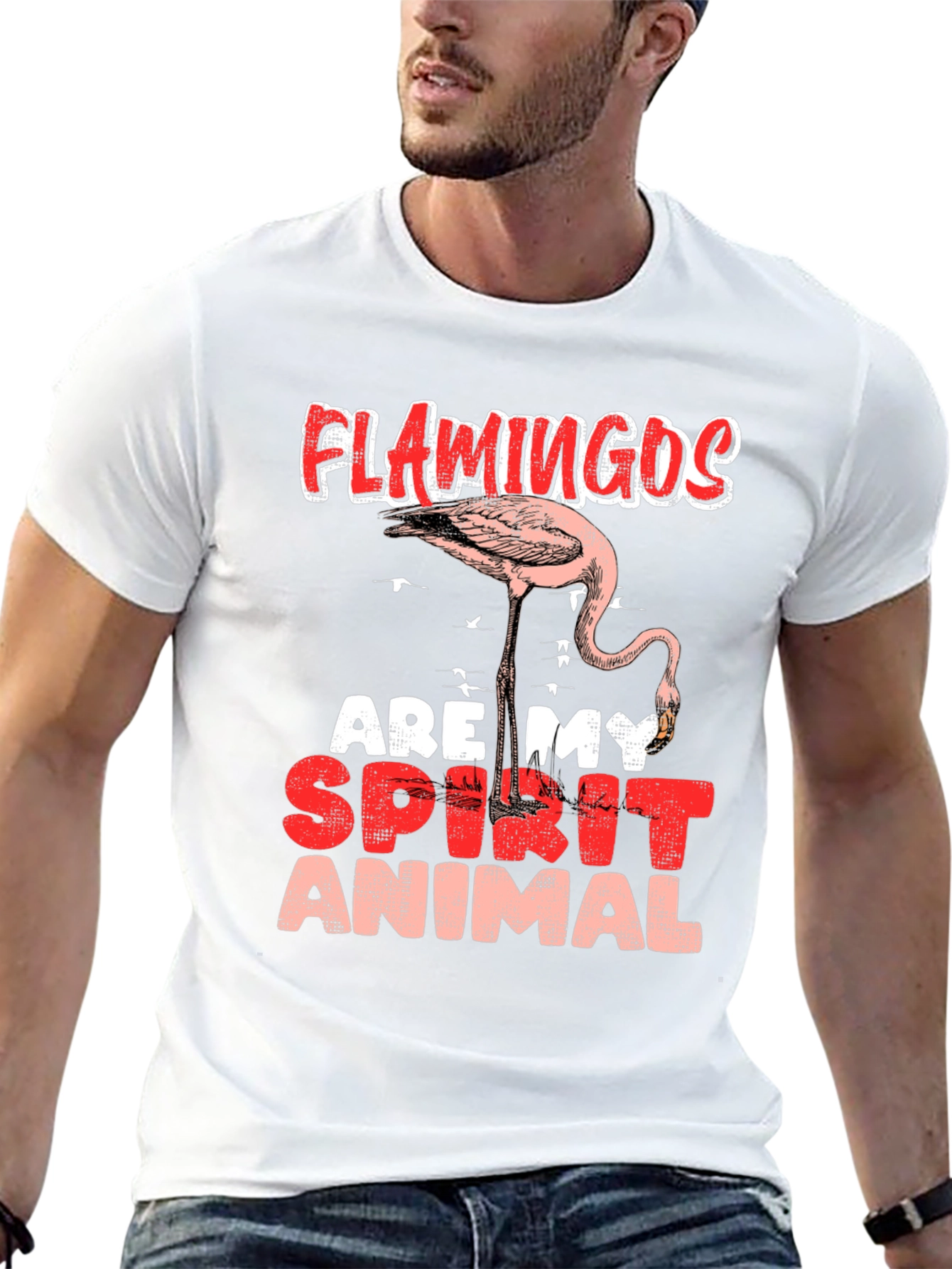 Flamingo Spirit Animal Graphic Tee - Casual Comfort