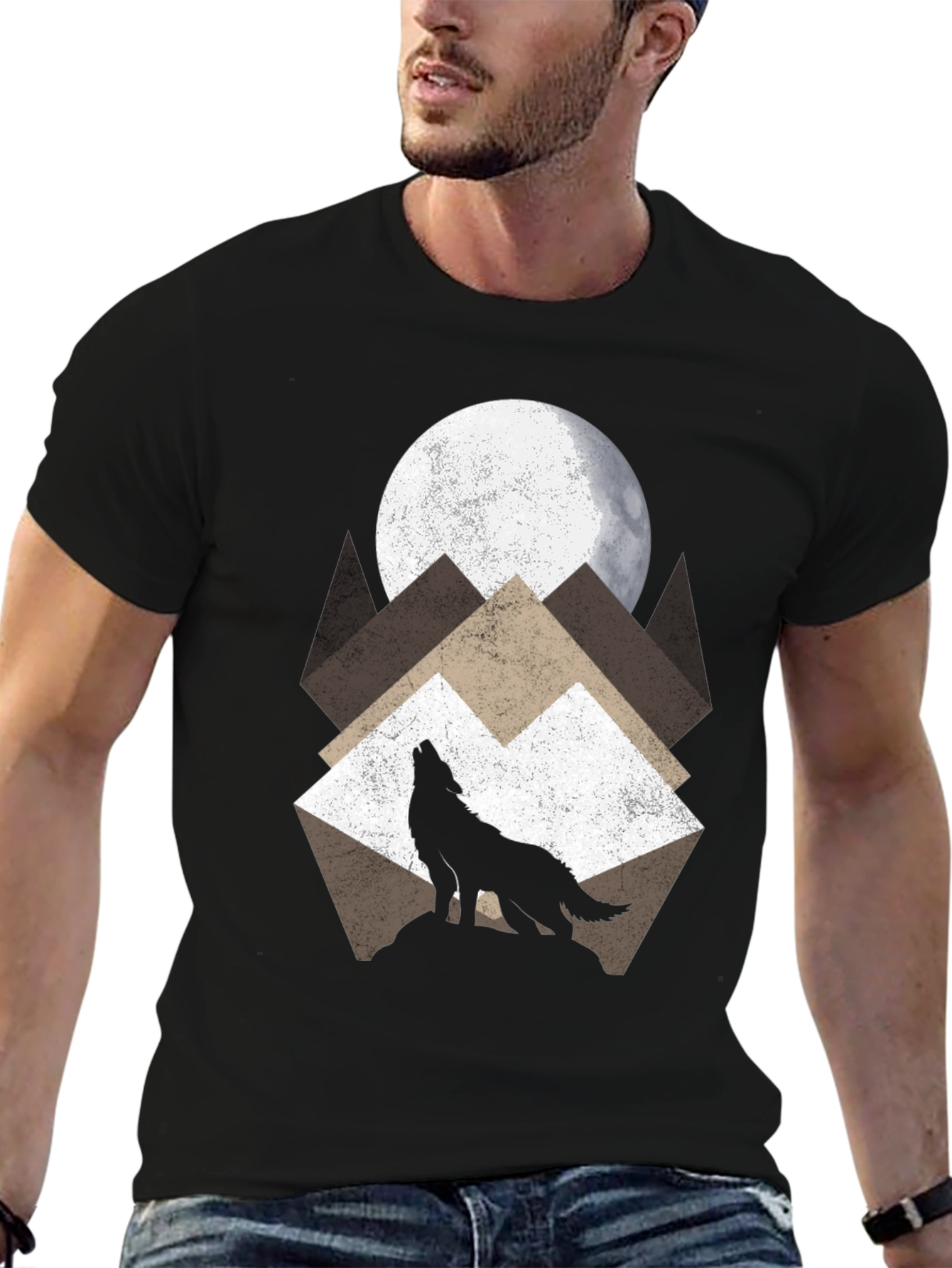 Wolf Moon Graphic T-Shirt - Nature Lovers Tee