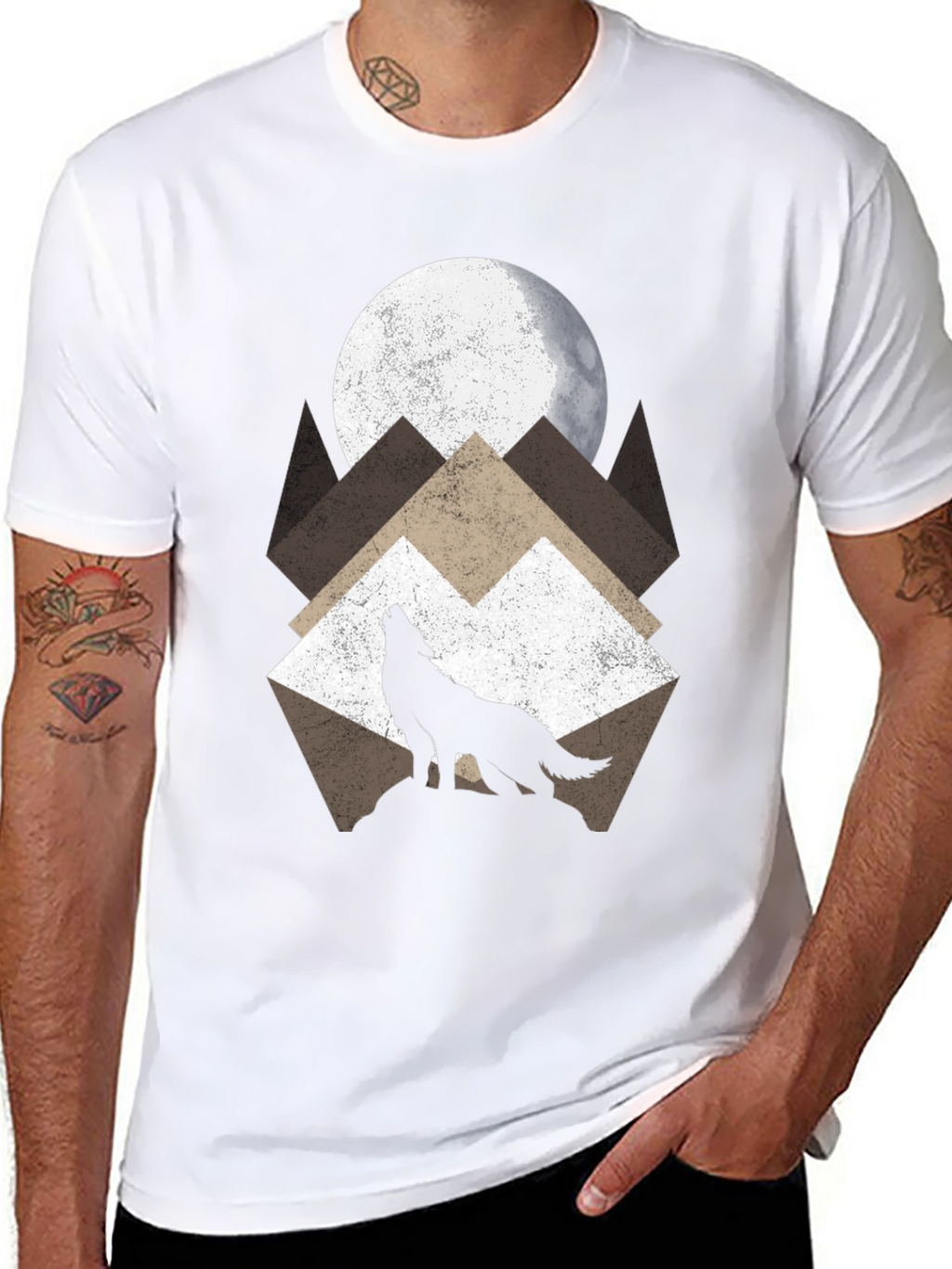 Wolf Moon Graphic T-Shirt - Nature Lovers Tee