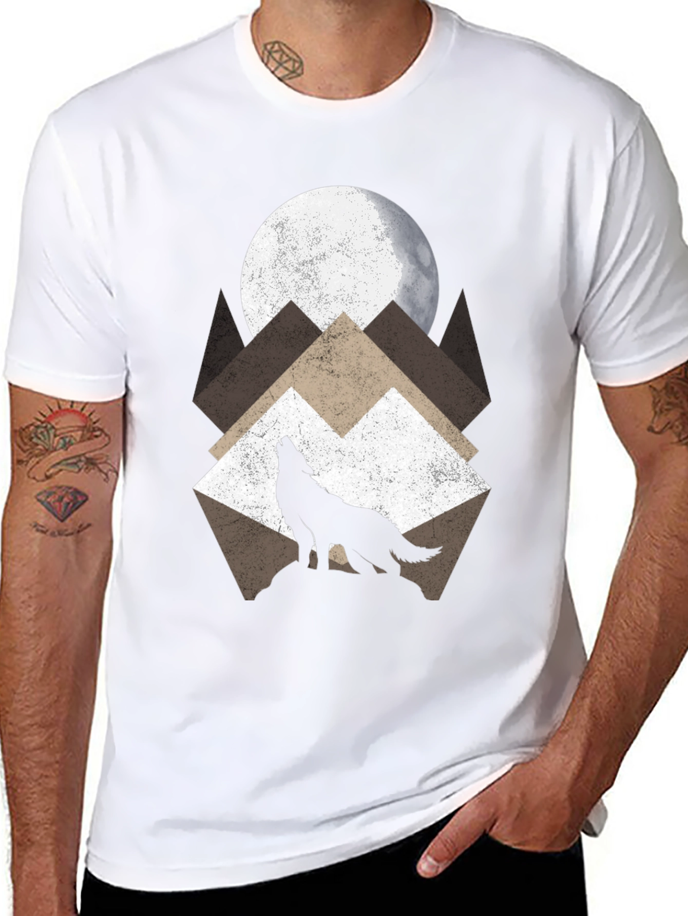 Wolf Moon Graphic T-Shirt - Nature Lovers Tee