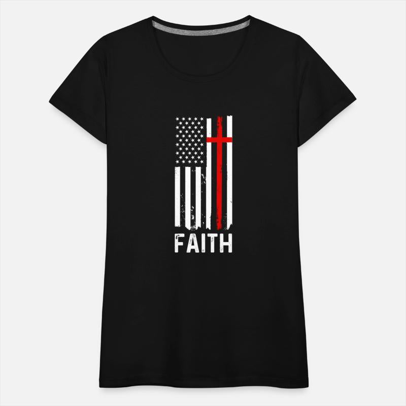 Patriotic Christian Faith Jesus USA Flag Cross