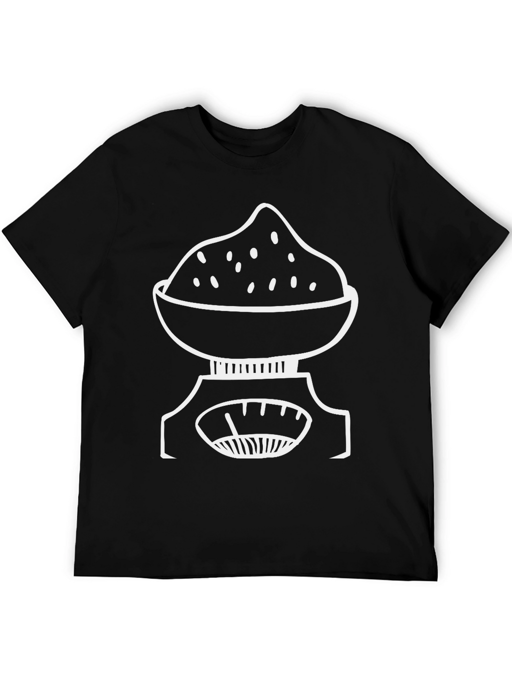 Food Scale Graphic Tee - Black Casual T-Shirt