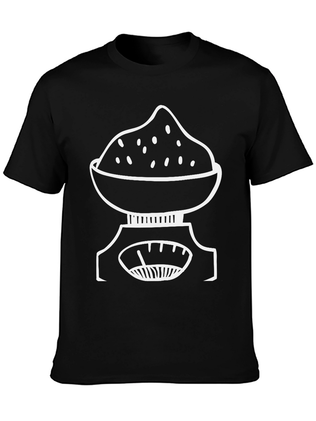 Food Scale Graphic Tee - Black Casual T-Shirt