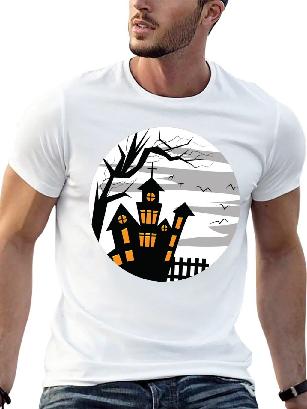 Spooky Haunted House Halloween T-Shirt