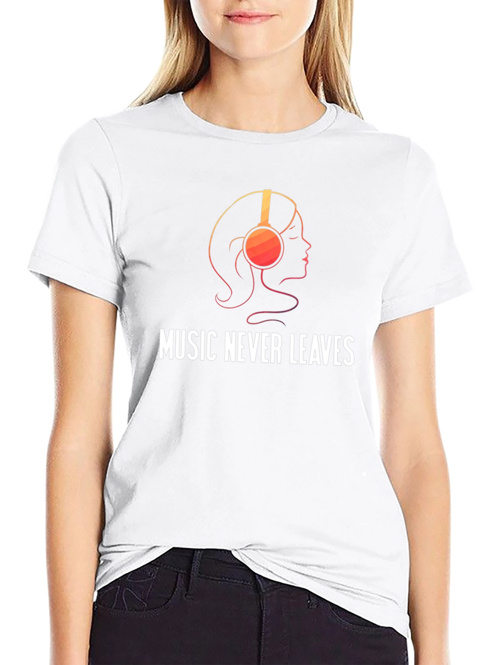 Music Never Leaves Black Graphic Tee