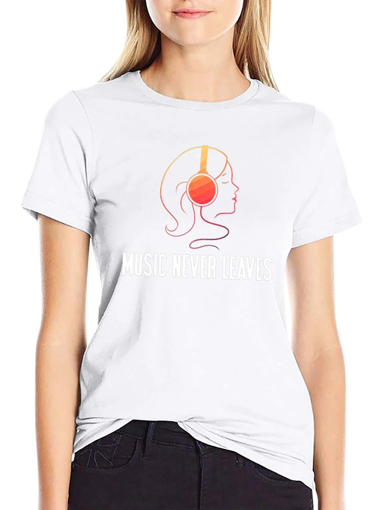 Music Never Leaves Black Graphic Tee