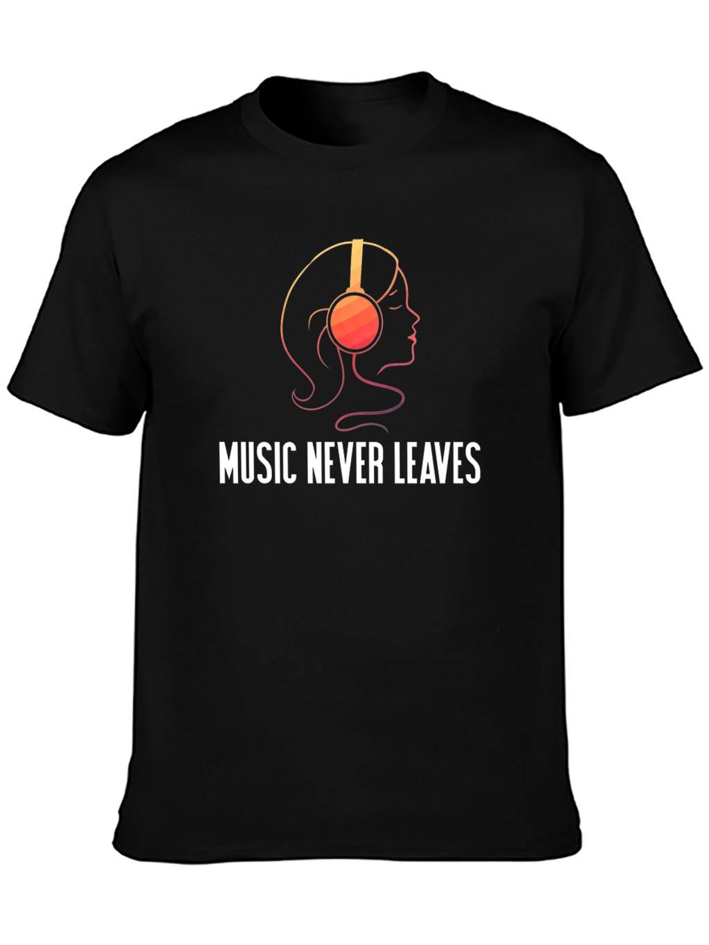 Music Never Leaves Black Graphic Tee