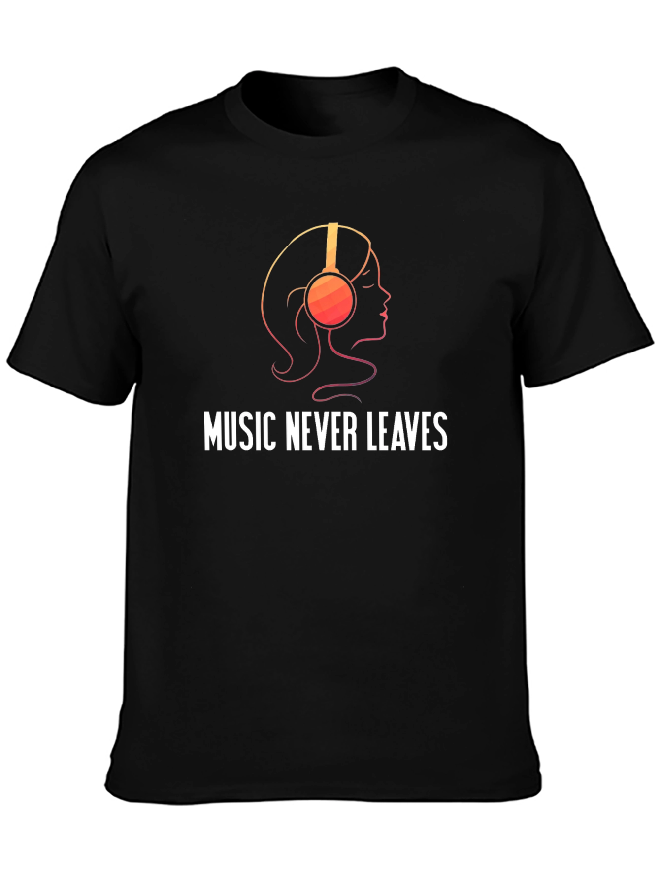 Music Never Leaves Black Graphic Tee