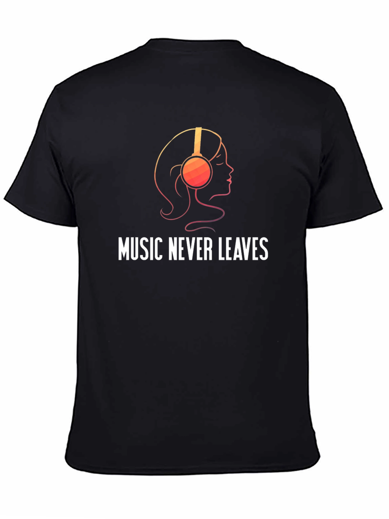 Music Never Leaves Black Graphic Tee