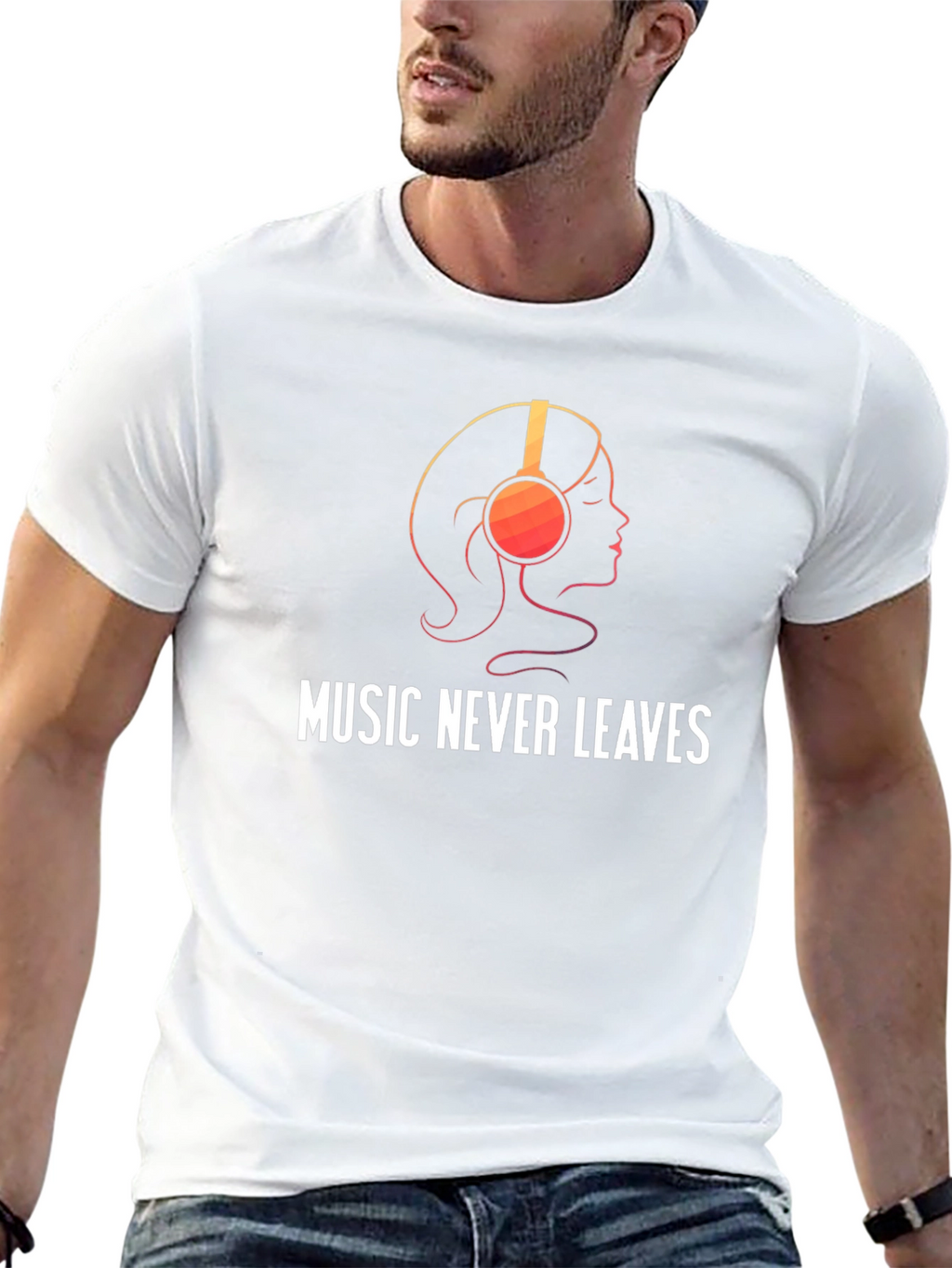 Music Never Leaves Black Graphic Tee