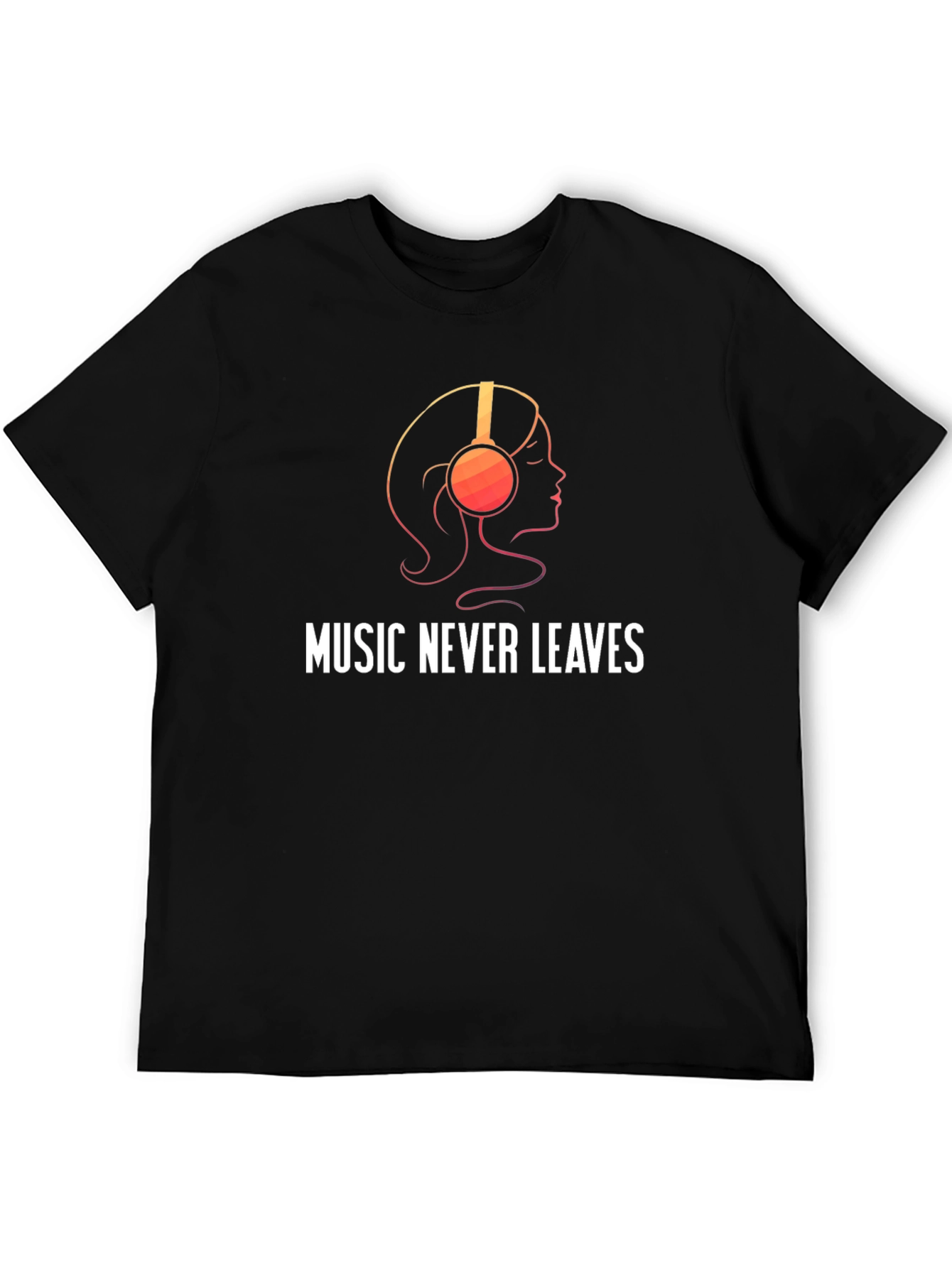 Music Never Leaves Black Graphic Tee