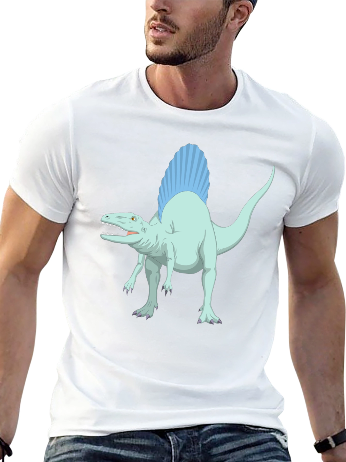 Spinosaurus Graphic Tee - Black Cotton T-Shirt