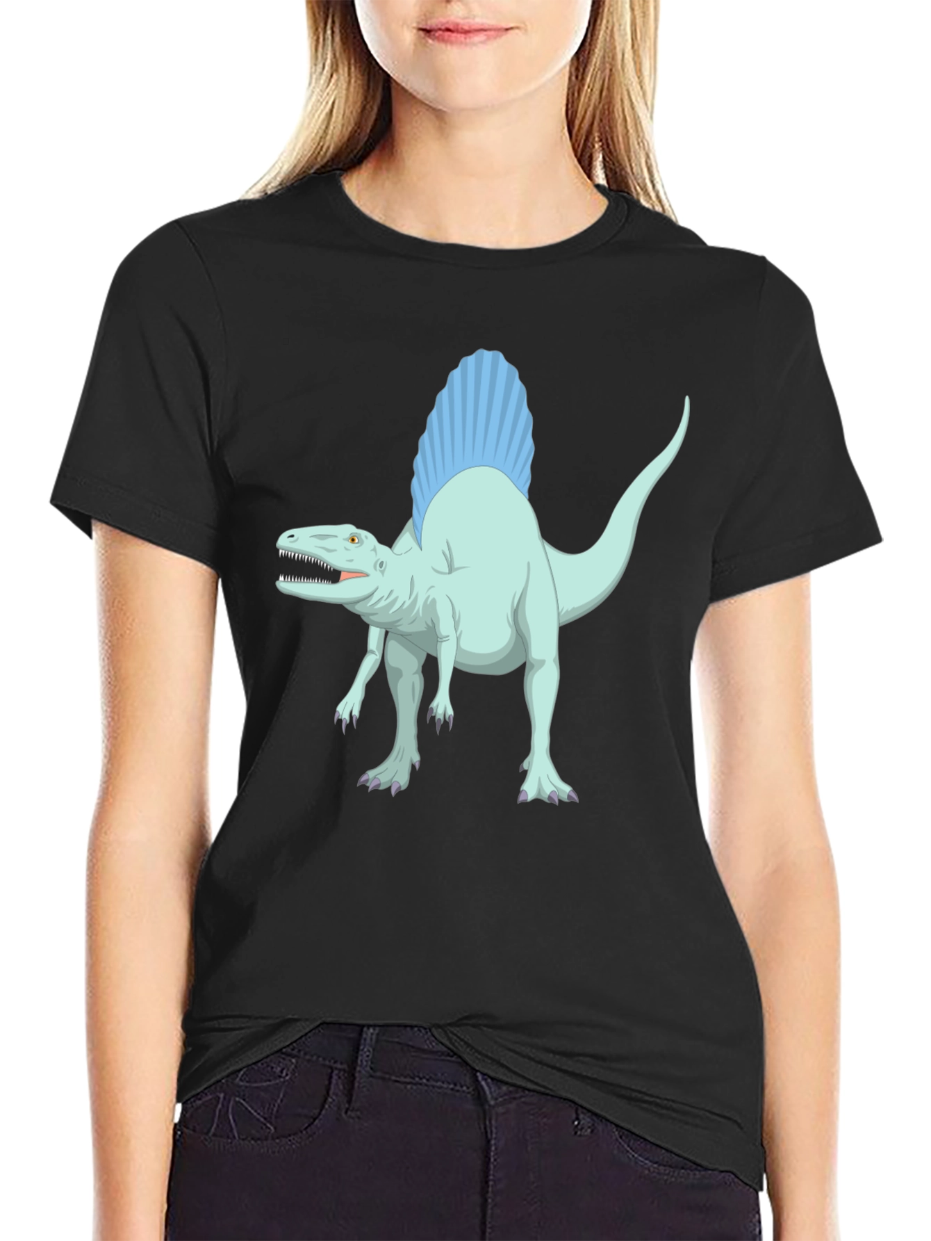 Spinosaurus Graphic Tee - Black Cotton T-Shirt