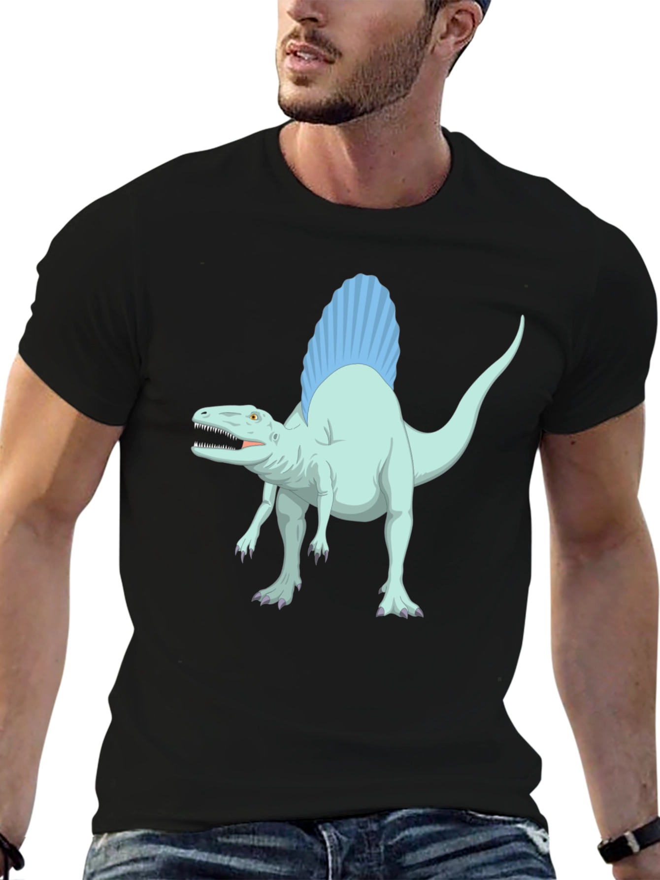 Spinosaurus Graphic Tee - Black Cotton T-Shirt