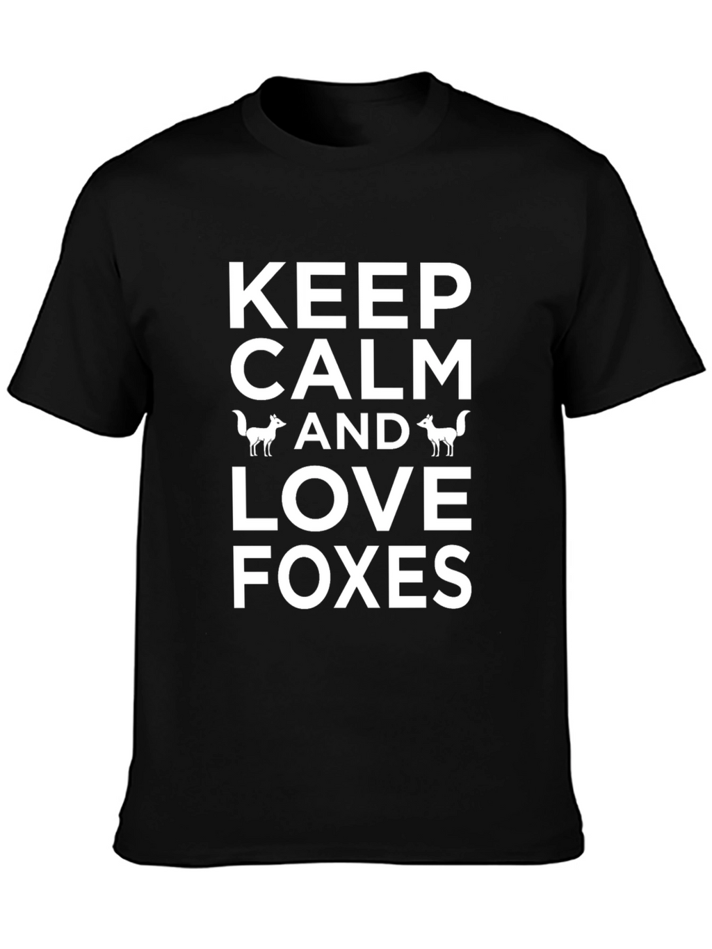 Keep Calm Love Foxes Black T-Shirt