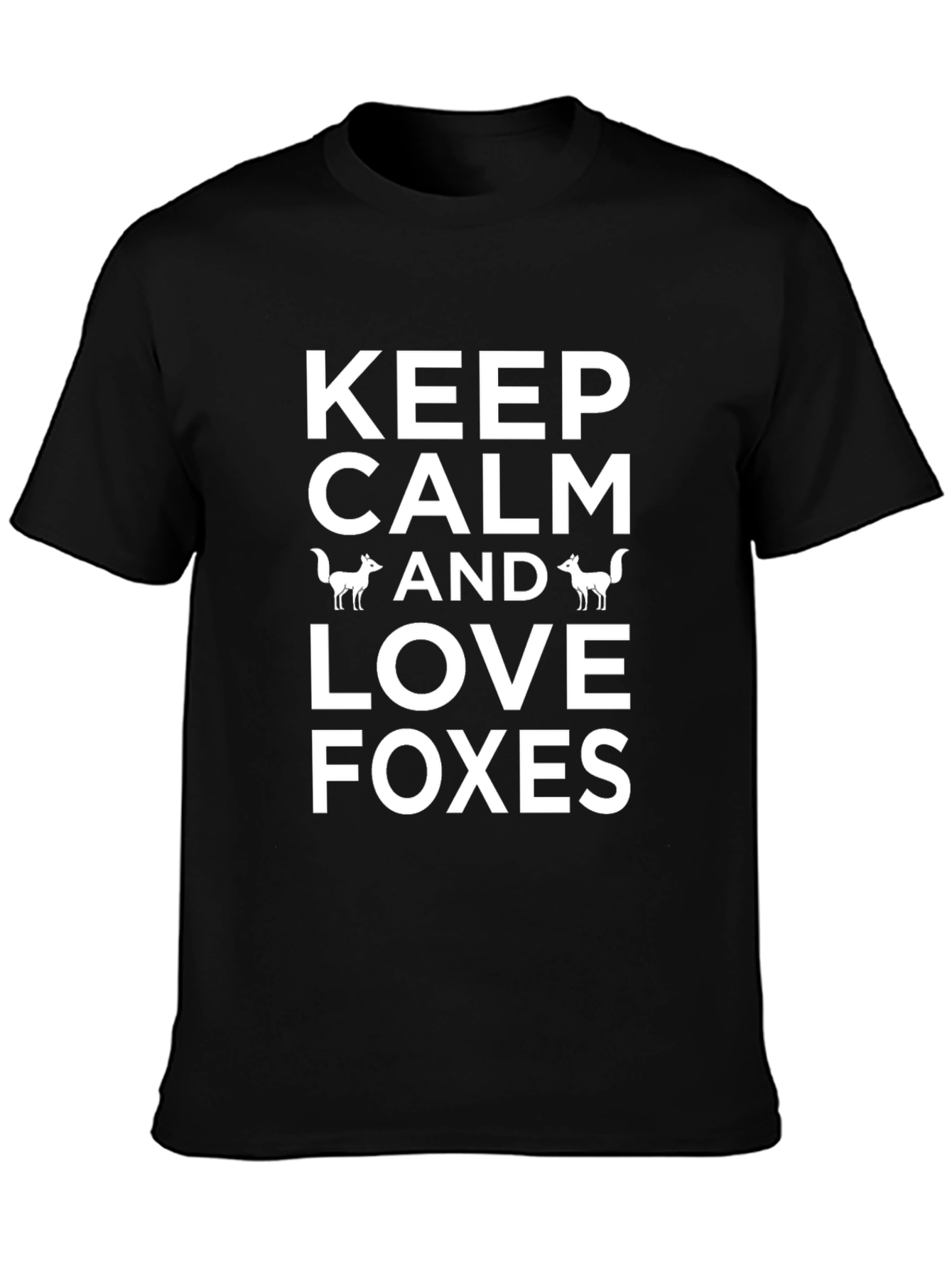 Keep Calm Love Foxes Black T-Shirt