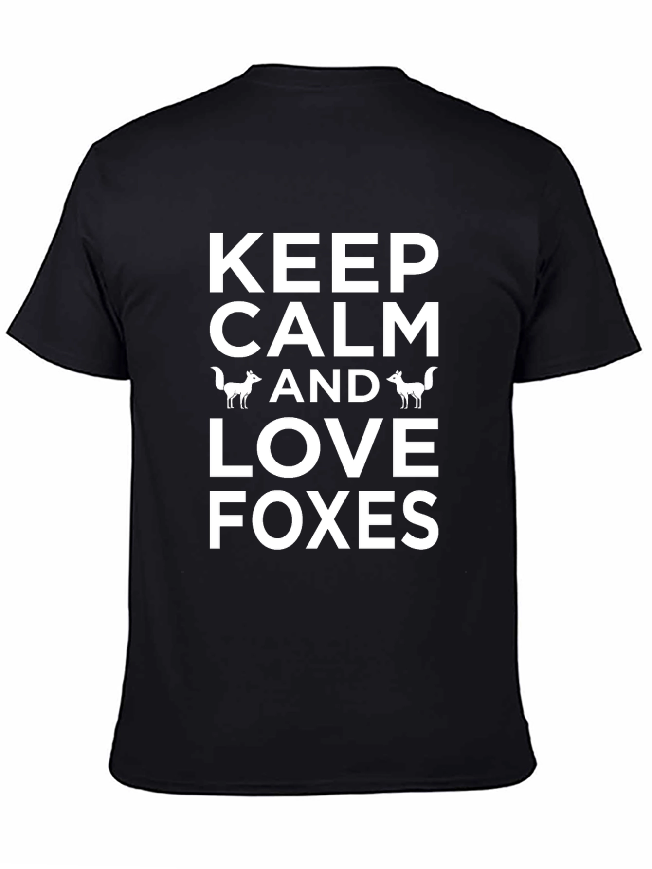 Keep Calm Love Foxes Black T-Shirt