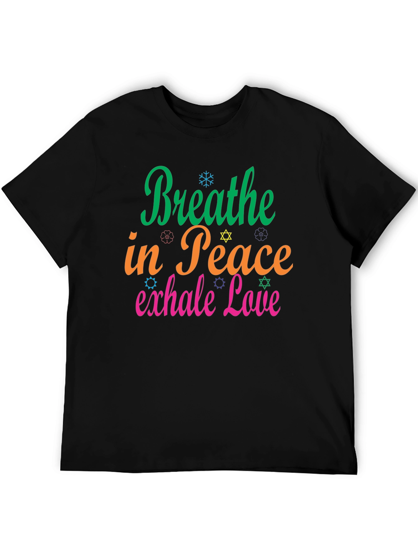 Breathe in Peace Exhale Love Black T-Shirt