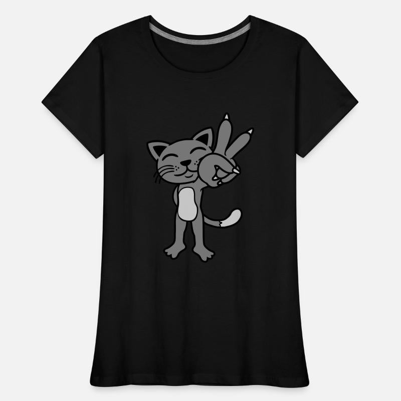 Peace sign standing cat