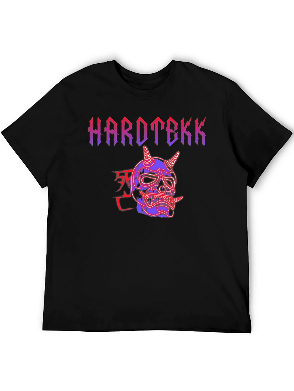 Hardtekk Oni Mask Graphic Tee - Edgy Streetwear