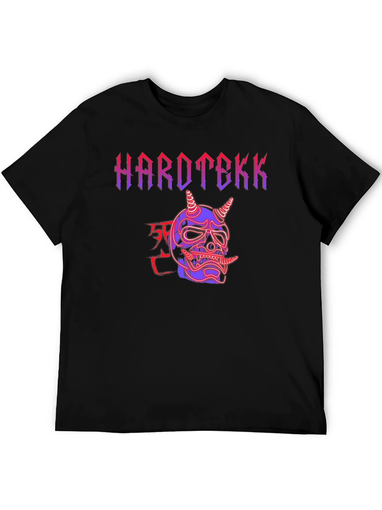 Hardtekk Oni Mask Graphic Tee - Edgy Streetwear