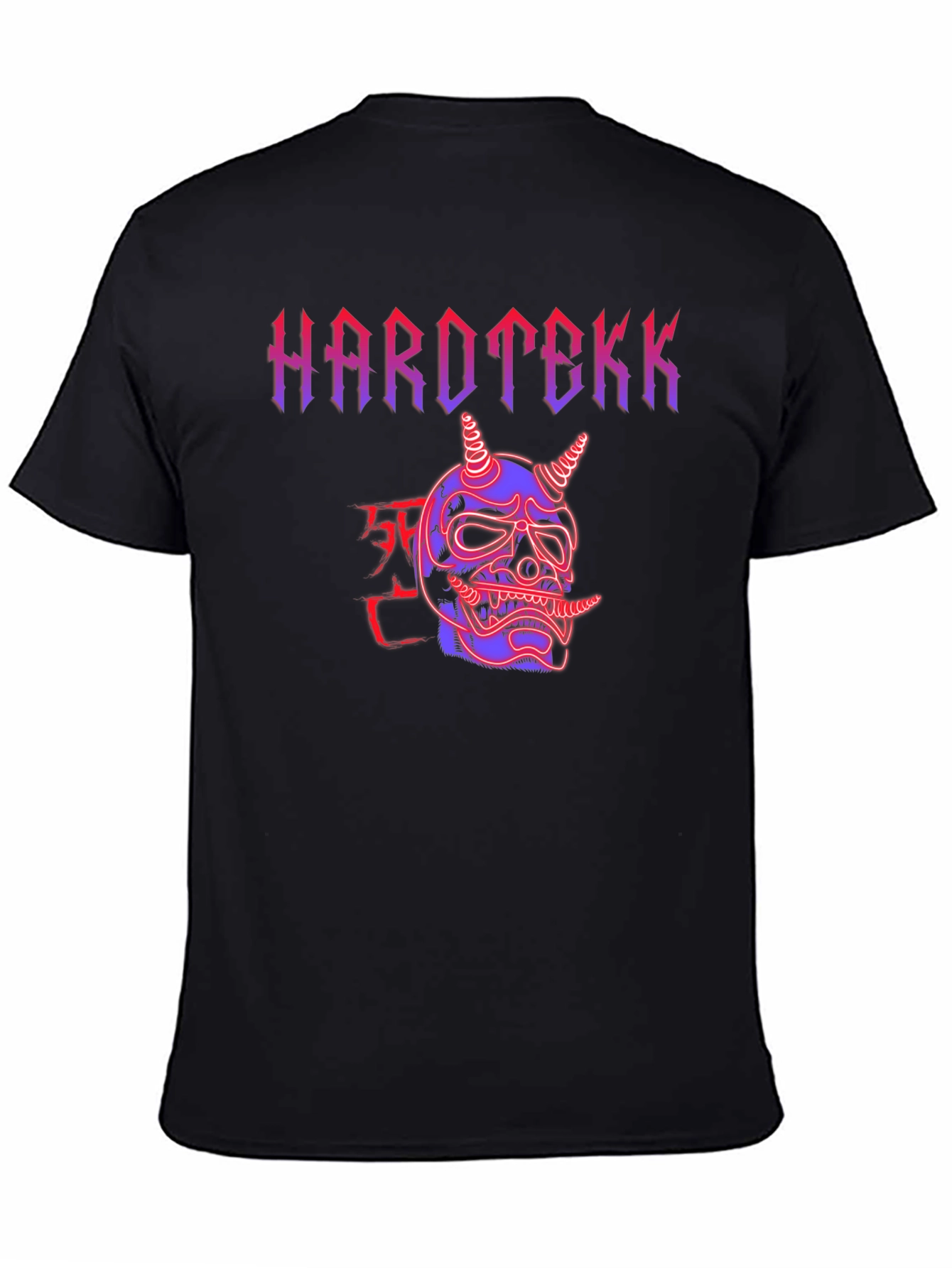 Hardtekk Oni Mask Graphic Tee - Edgy Streetwear