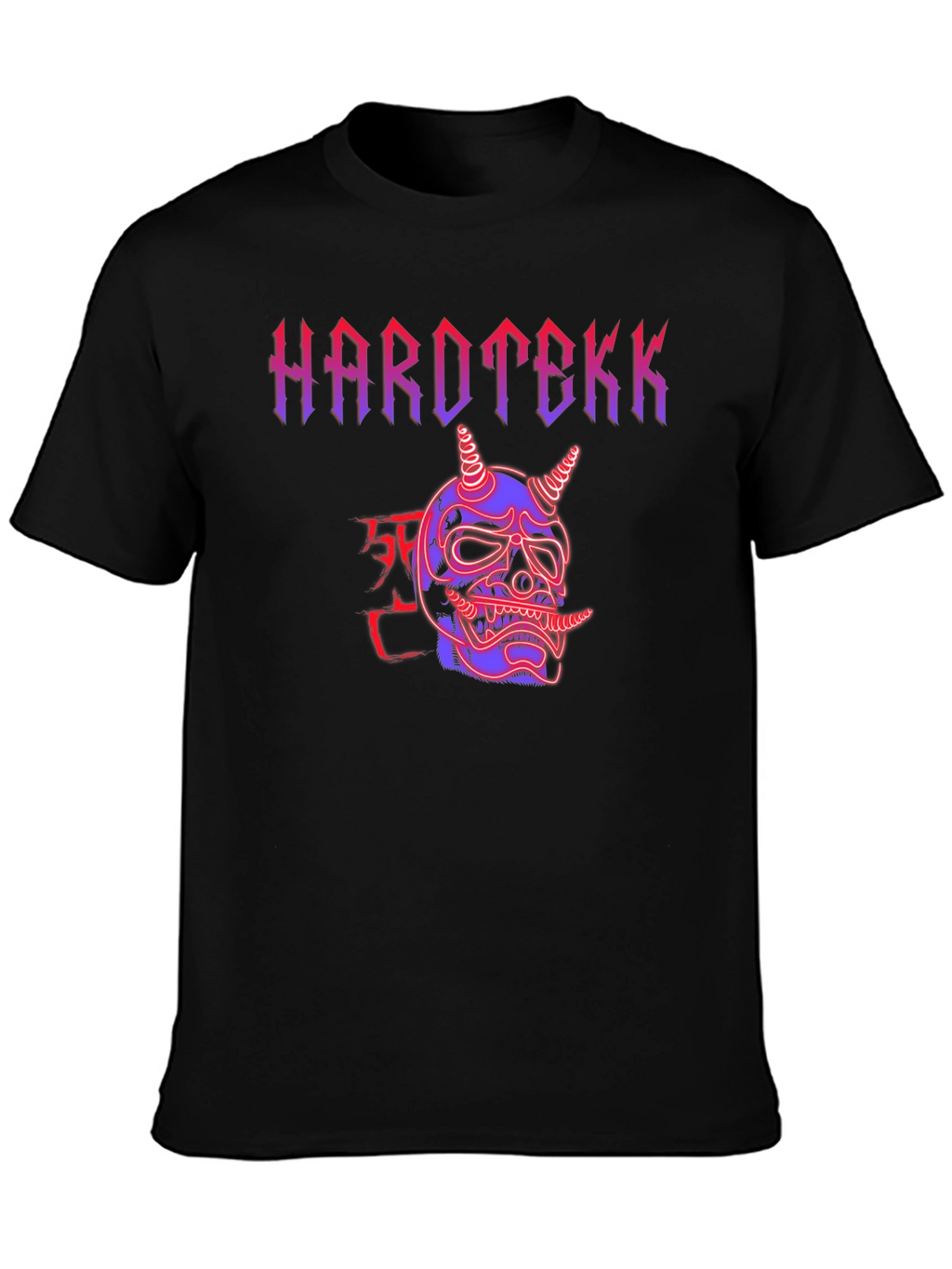 Hardtekk Oni Mask Graphic Tee - Edgy Streetwear