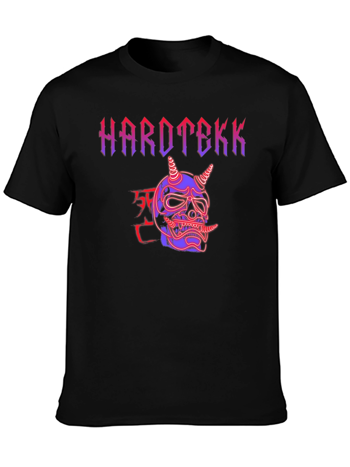 Hardtekk Oni Mask Graphic Tee - Edgy Streetwear