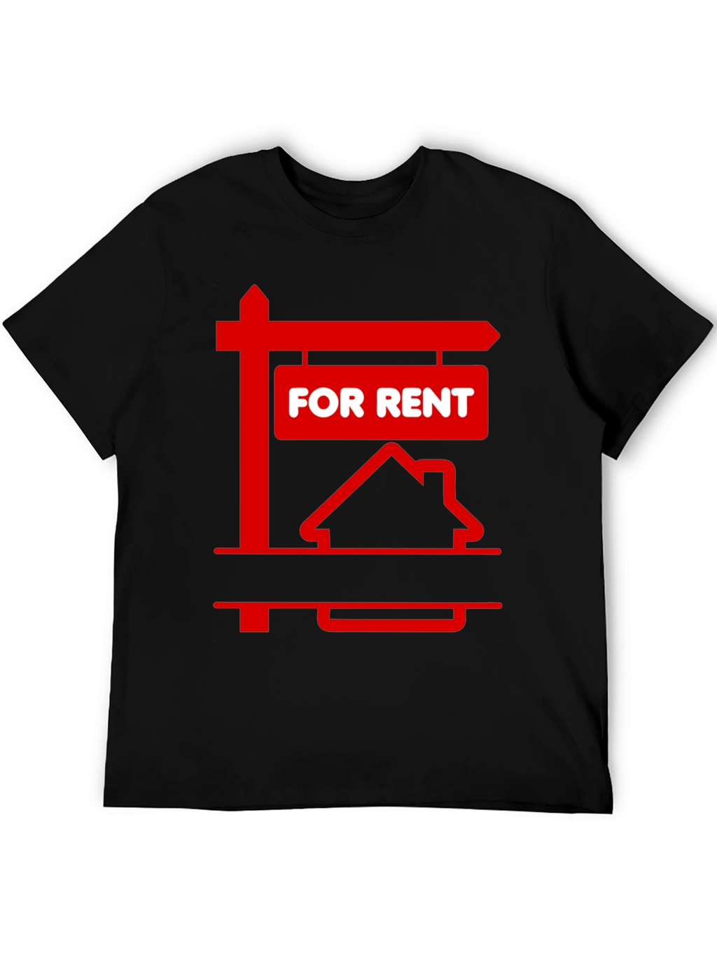 For Rent Sign Graphic Tee - Black
