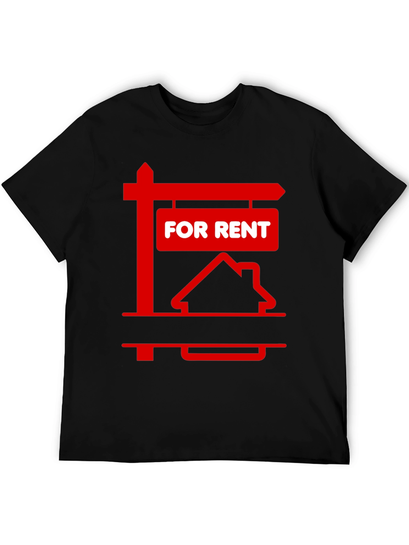 For Rent Sign Graphic Tee - Black