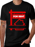 For Rent Sign Graphic Tee - Black