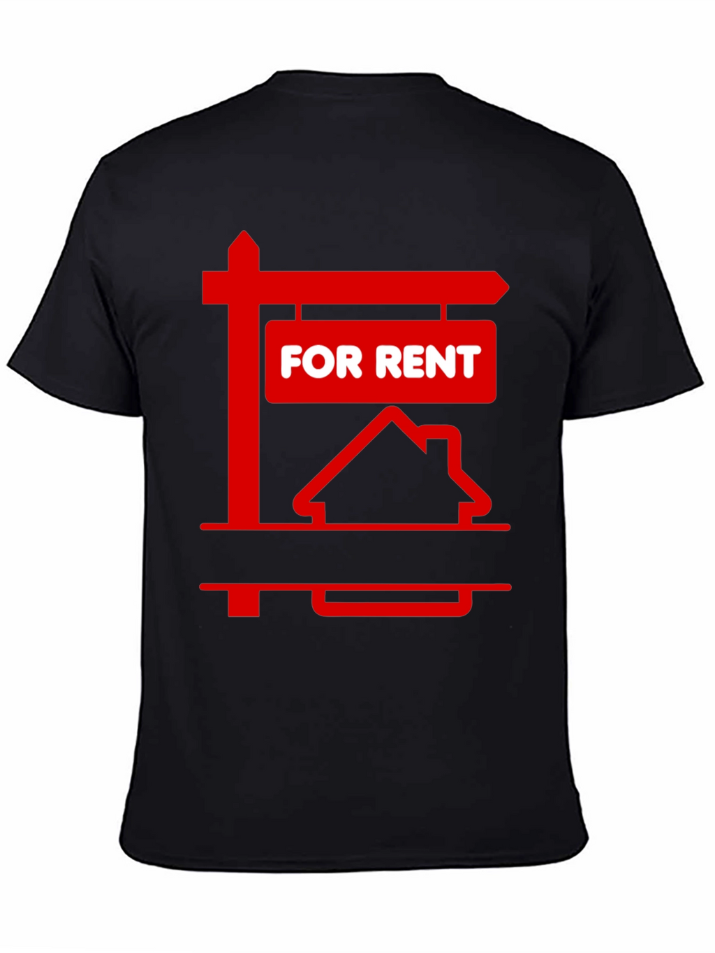 For Rent Sign Graphic Tee - Black