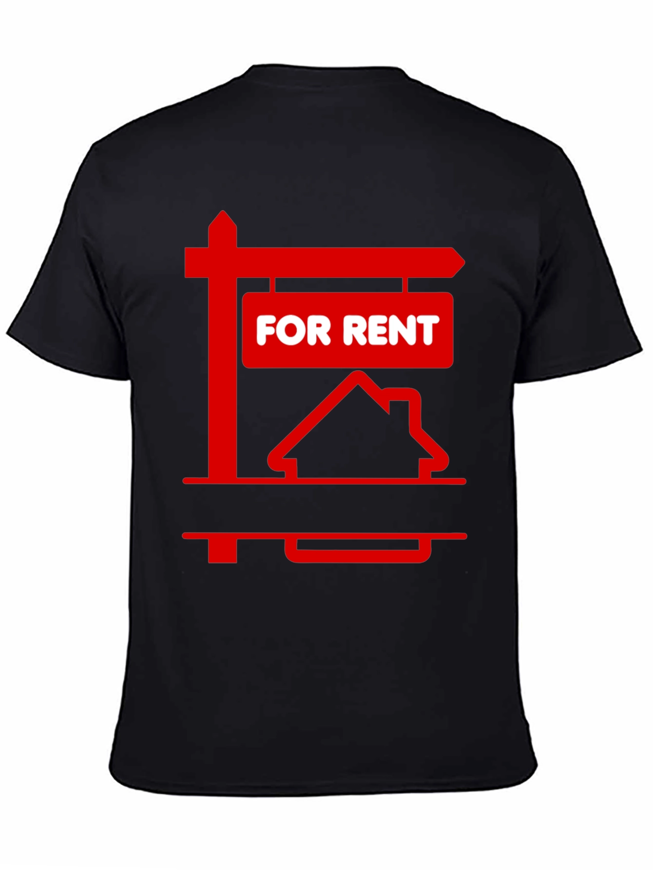 For Rent Sign Graphic Tee - Black