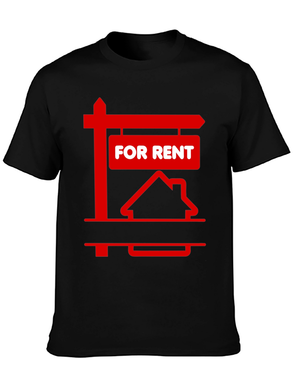 For Rent Sign Graphic Tee - Black