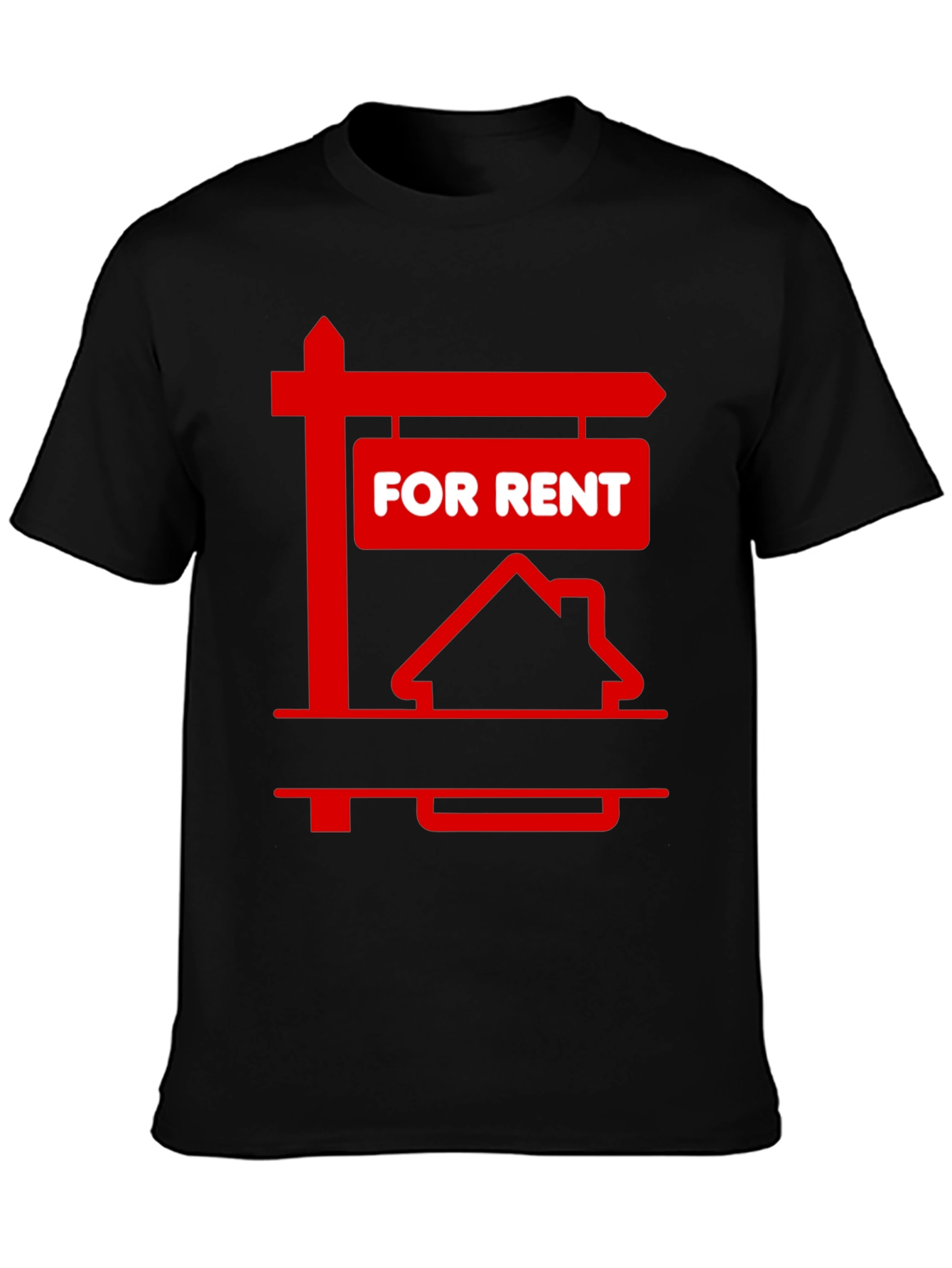For Rent Sign Graphic Tee - Black