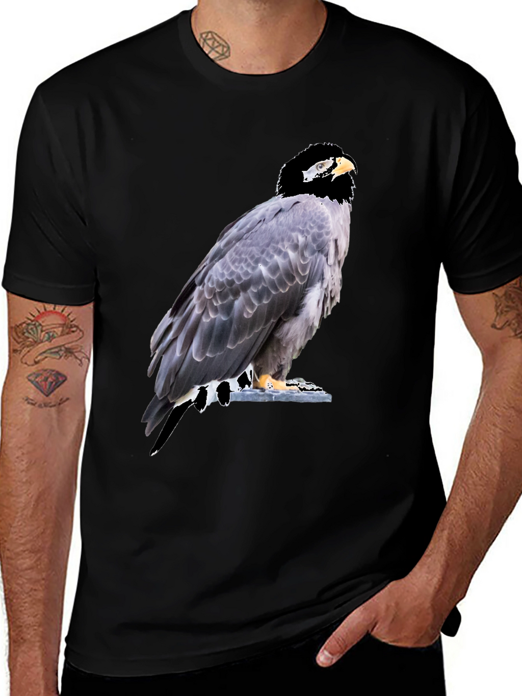 Eagle Graphic Tee - Mens Black Cotton T-Shirt